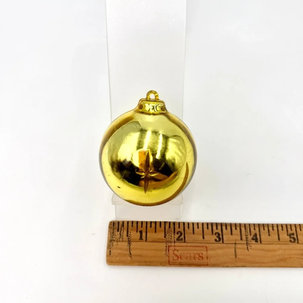 Jewelbrite Gold Glass Christmas Ornament Indent Reflector Glitter Flower‎